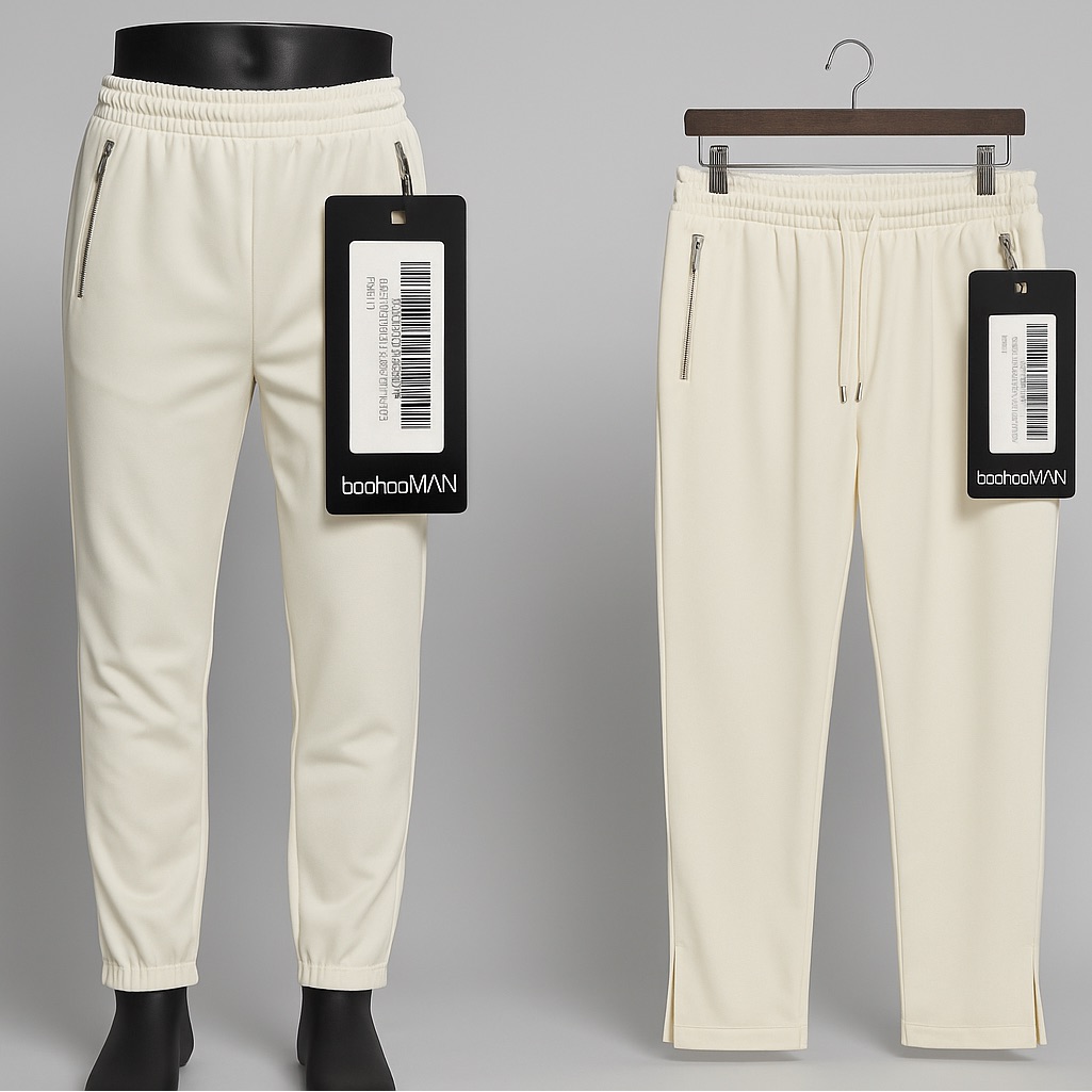 758 Boohoo Mens OffWhite Joggers 758 Boohoo Mens OffWhite Joggers